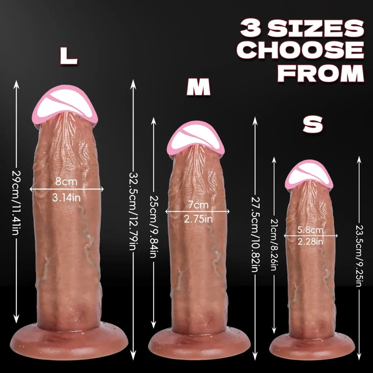 32CM Long Dildo Realistic Snake Shape Single Layer Silicone Big Penis Soft Anal Sex Toy Suction Cup Dick for Women G-spot Orgas — image 5