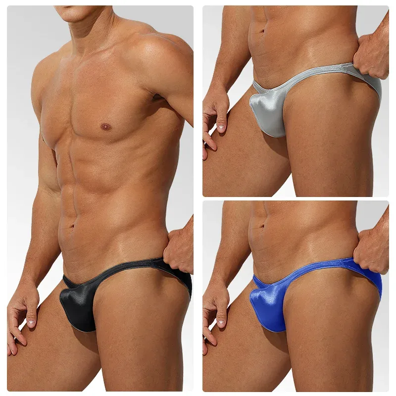 Låg midja is Silke Satin Herrunderkläder Tight Fit Sport StyleJJ Boosting Lyx Sensuell Trosor Ungdom Nylon Spandex — image 15