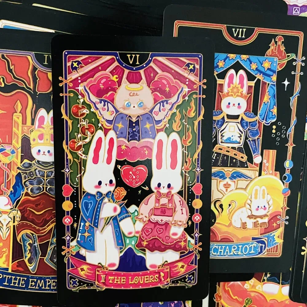 Galaxy Reverie Tarotkort 78 stk. søde tarotkort med kanin-tema Vent brætspil — image 4