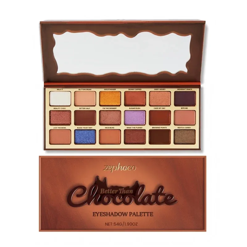 18 Color Chocolate Style Eyeshadow Palette Earth Colored Highlight Cool Tone Long Lasting Pigmented Eyeshadow Eye Makeup