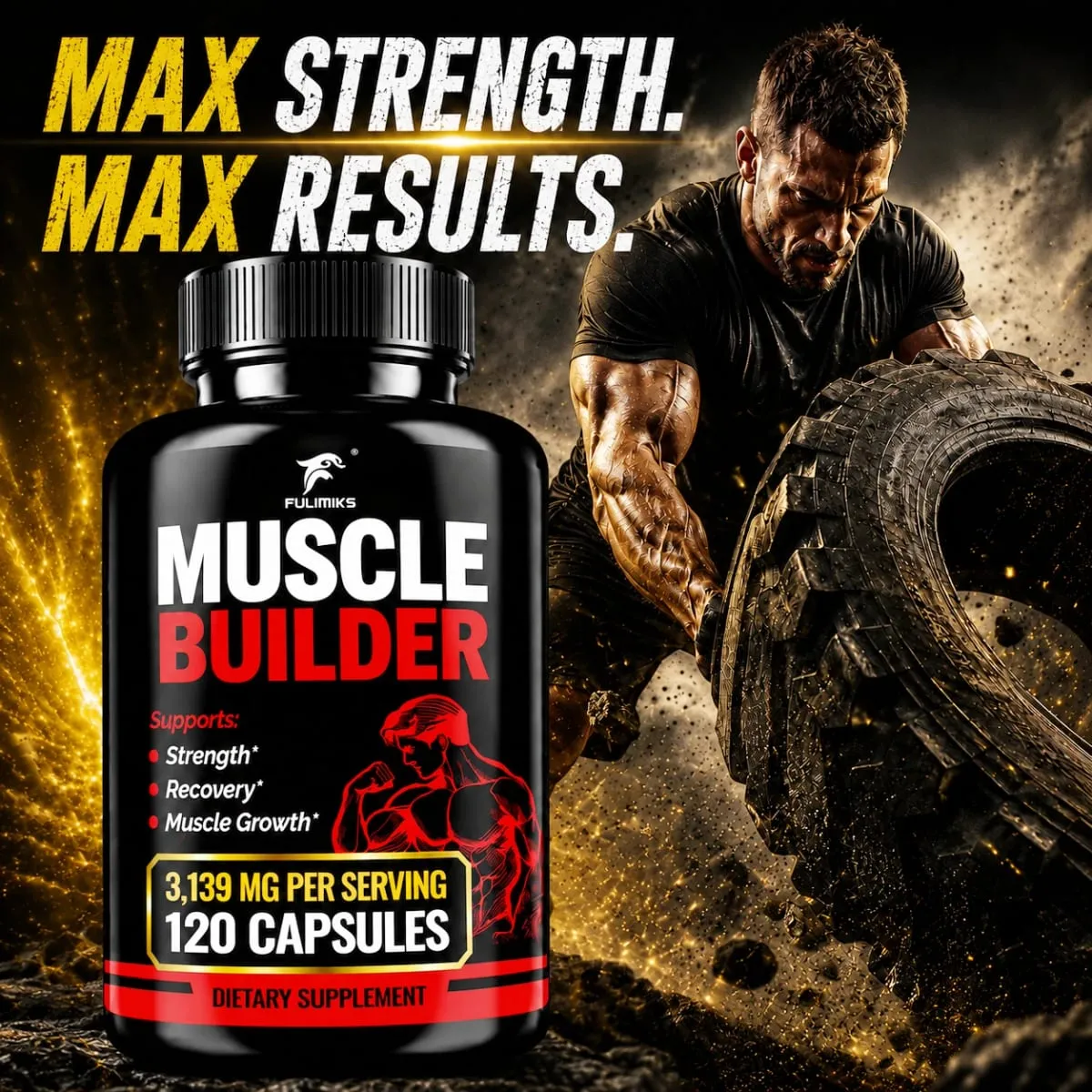 Muscle Builder Sports Capsules Supports Muscle Growth & Physical Strength Enhance Endurance Speed Up Recovery Reduce Fatigue