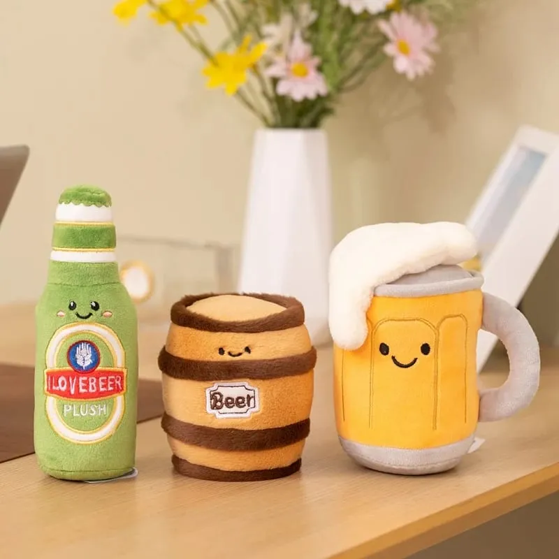 11~19cm Söt ölglasflaska dryck burk ölfat Plyschkudde fylld Kawaii Humanoid Plysch Party Prop Man Present — image 6