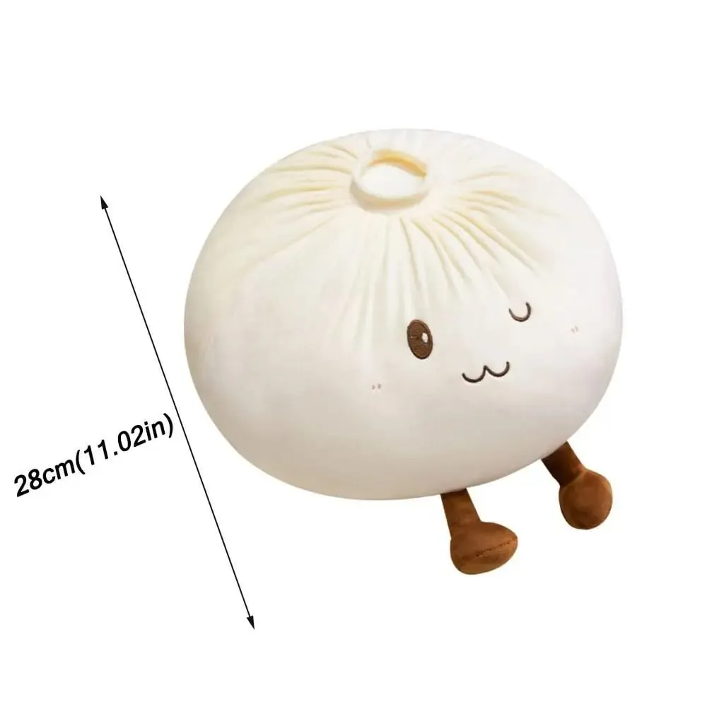 Super Soft Plush Material Steamed Bun Plush Pillow PP Cotton Filled Fluffy Comfortable Dumpling Plush Toy Stress Relief