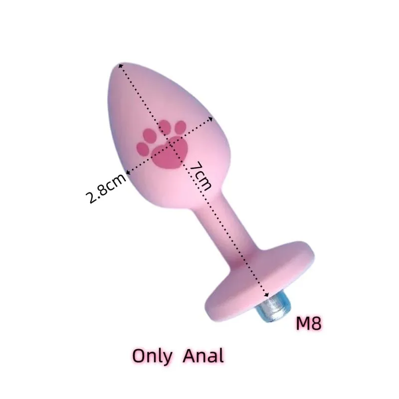 Small Silicone Butt Plug Dildo Vaginal Plug with Detachable Fake Soft Fox Rabbit Tail for Couple Anal Bead Dilator Sex Toys