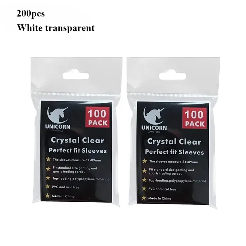 100pcs 뜨거운 투명 MTG 카드 슬리브 표준 크기 지우기 TCG 카드 수호자 스포츠 보드 게임에 대 한 내부 카드 커버 64x89mm