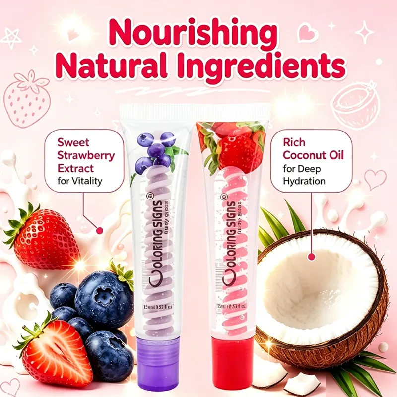 Trái Cây Son Bóng Dâu Việt Quất Sáng Bóng Dầu Môi Dưỡng Ẩm Plumping Lắc Chân Nữ Trang Điểm Môi Dưỡng Son MôiDành Cho Bé Gái — image 5