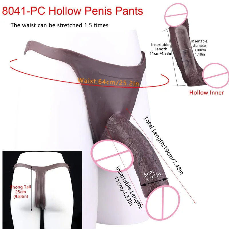 2 farben Riesige Hohl Dildo Hosen Hohe Taille Strap-On Penis Extender насадка на член Für Männer Verzögerung Ejakulation ultra Dildo — image 25