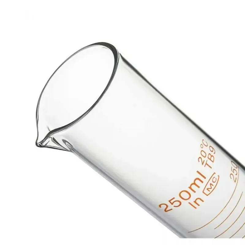 Cylindre de mesure gradué en verre, 1 pièce, 5ml, 10ml, 25ml, 50ml, 100ml, 250ml, 500ml, pour fourniture de laboratoire/cuisine