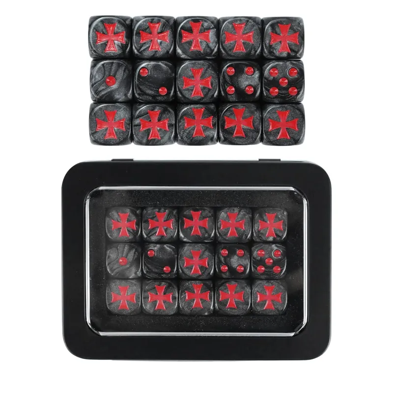 15PCS 16mm/0,63inch D6 Wargaming sada kostek pro stolní miniatury hry Sledování poškození armádní frakce žetony kostek — image 11