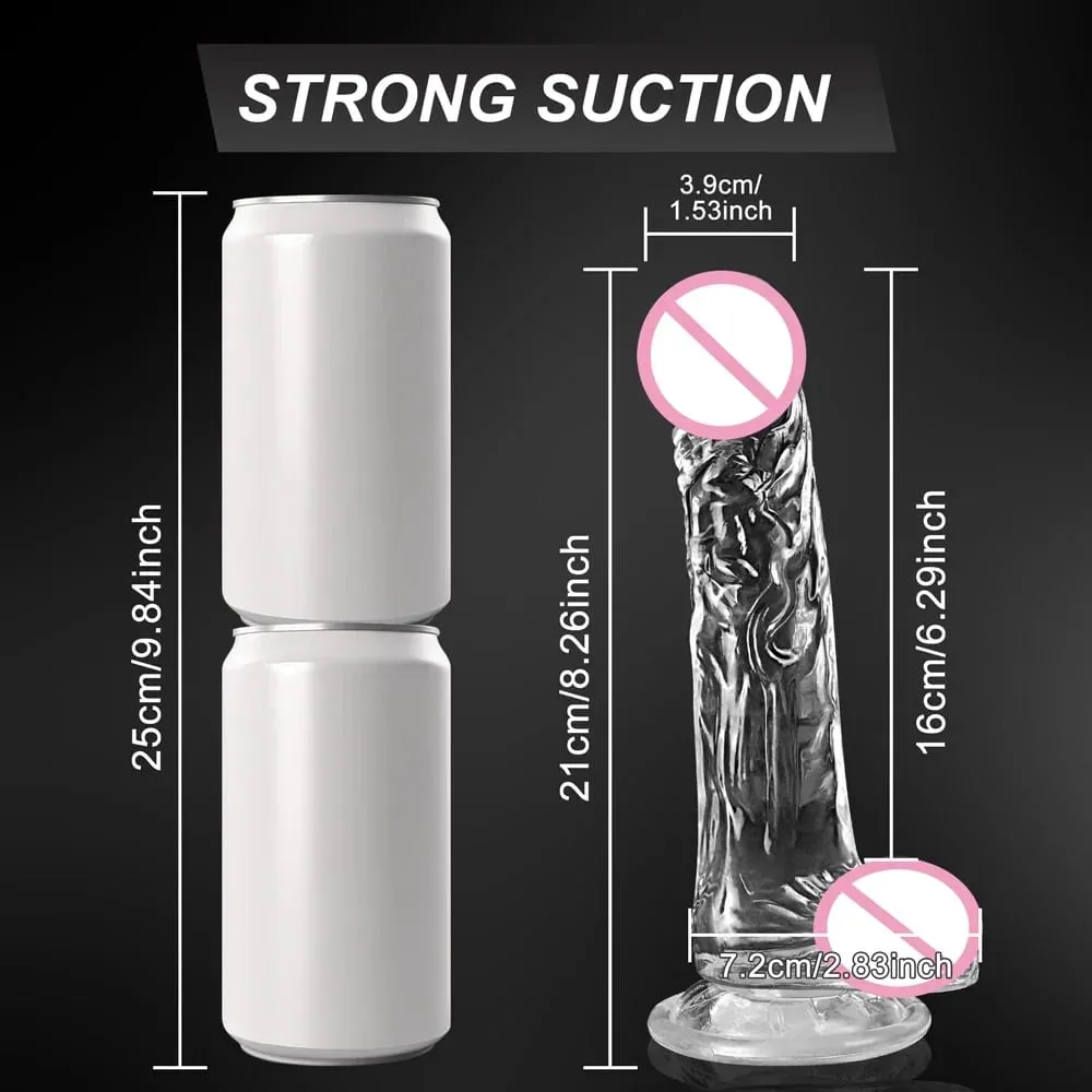 4 Sizes Transparent Soft Jelly Dildo Realistic Fake Dick Penis Sucker Butt Plug Sex Toys for Woman Men Vagina Anal Sex Toys — image 6