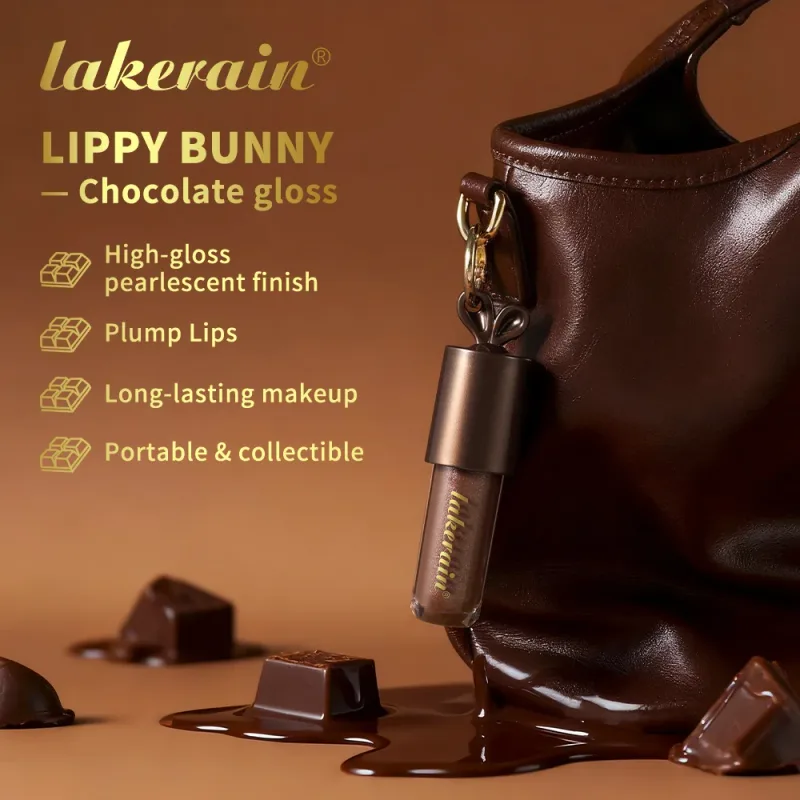 Lakerain Chocolate Rabbit Lip Gloss Dlouhotrvající hydratační zrcadlový efekt Hydratační hladká nelepivá rtěnka Lippy Bunny — image 3