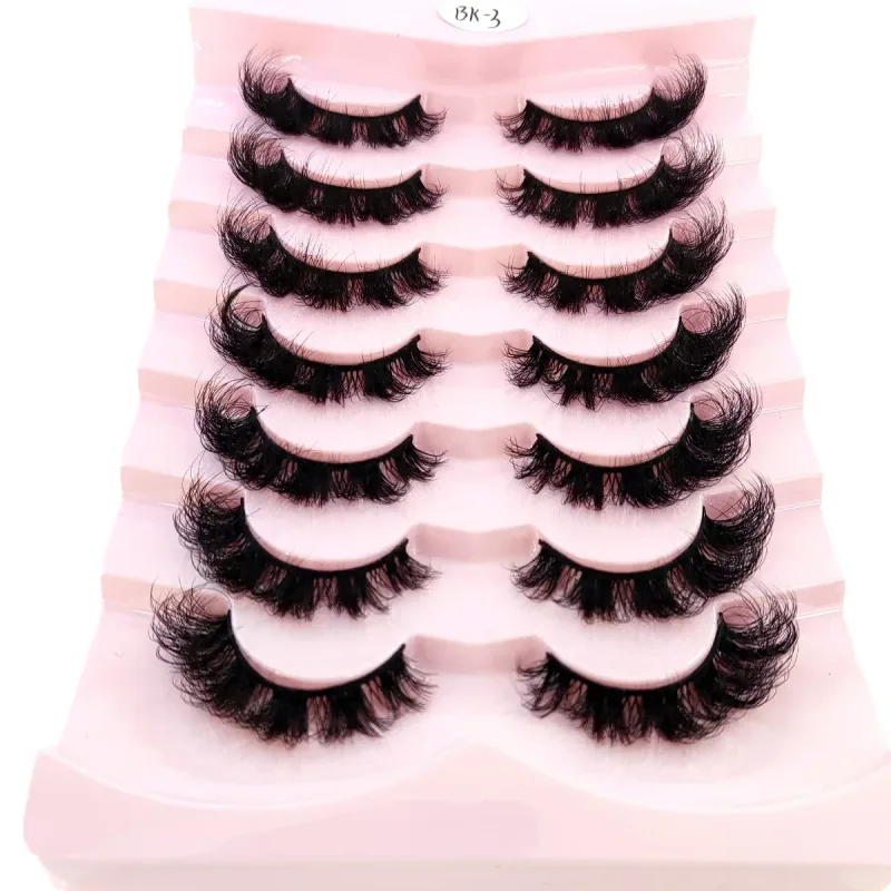 New Cat Eye Lashes 5/7/10 pairs 3D Faux Mink Eyelashes Winged Fluffy Fake Lashes Soft Natural long Full Strip Lash Make — image 46