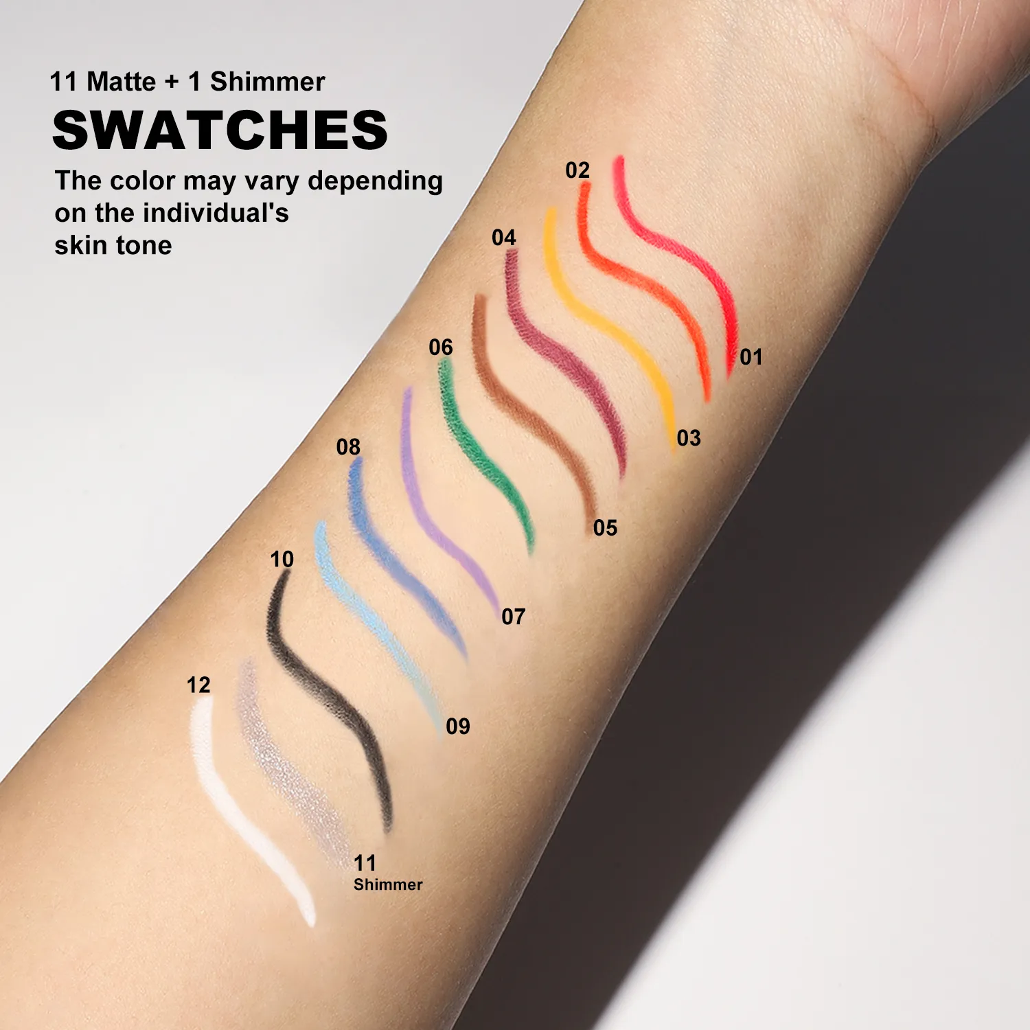 1Pc Ultra-fine Matte Smooth Eyeliner Waterproof Green Purple Colorful Eyeliner Gel Pencil Matte White Eye Lying silkworm Makeup