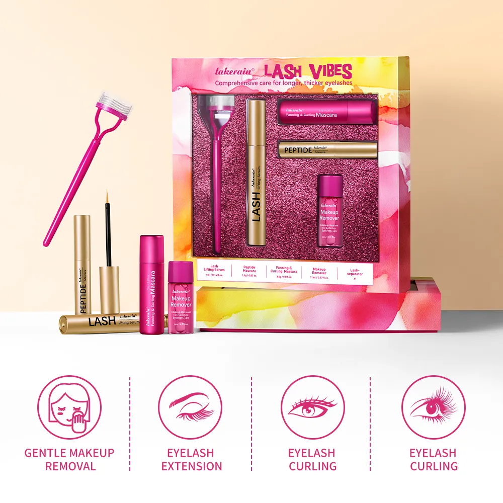 4Pcs/Set Fast Growth Eyelash Serum Treatment Lengthening Curling Mascara Lash Separator Curly Lash Kit Eye Care Makeup Cosmetic