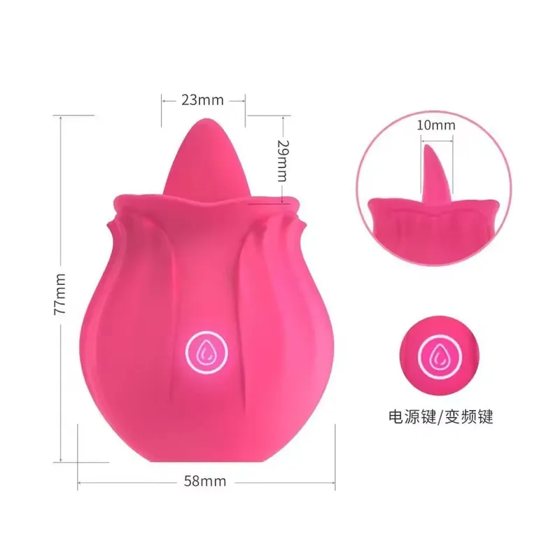 Tongue Licking Vibrator Female Powerful Vagin Massager for Women Rose Oral G Spot Clit Stimulator Masturbation Sex Toy for Adult