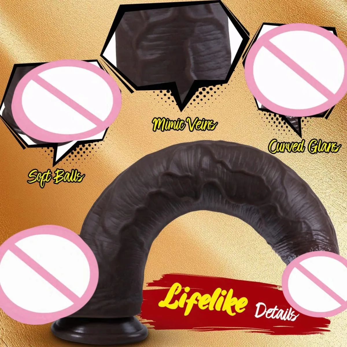 Realistic Silicone Dildo for Women Soft Skin-like Flexible Penis G-Spot Stimulator Manual Adult Sex Toy for Female Solo Use — image 3