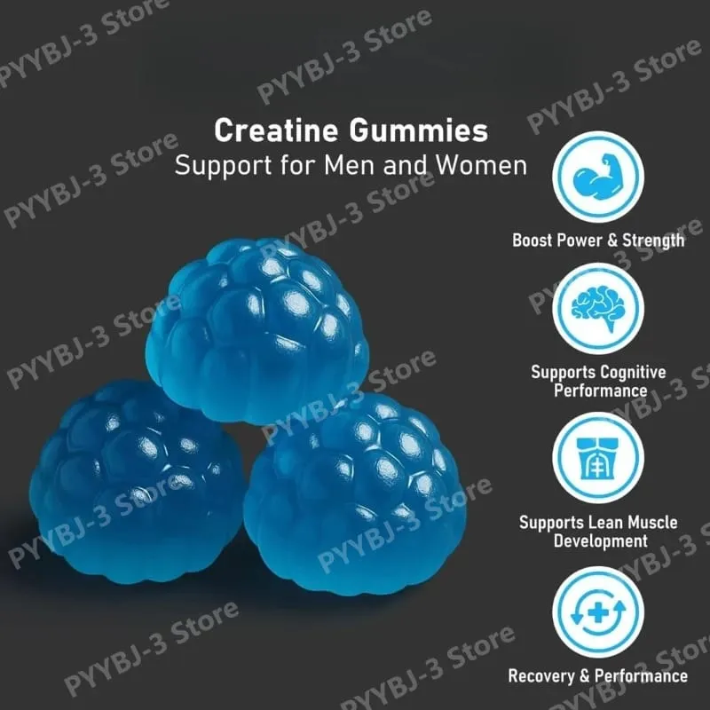 Gummy s kreatinem monohydrátem a vitamínem B12 Síla pro růst svalů Předtréninkový doplněk pro fitness zdraví 120ks — image 3