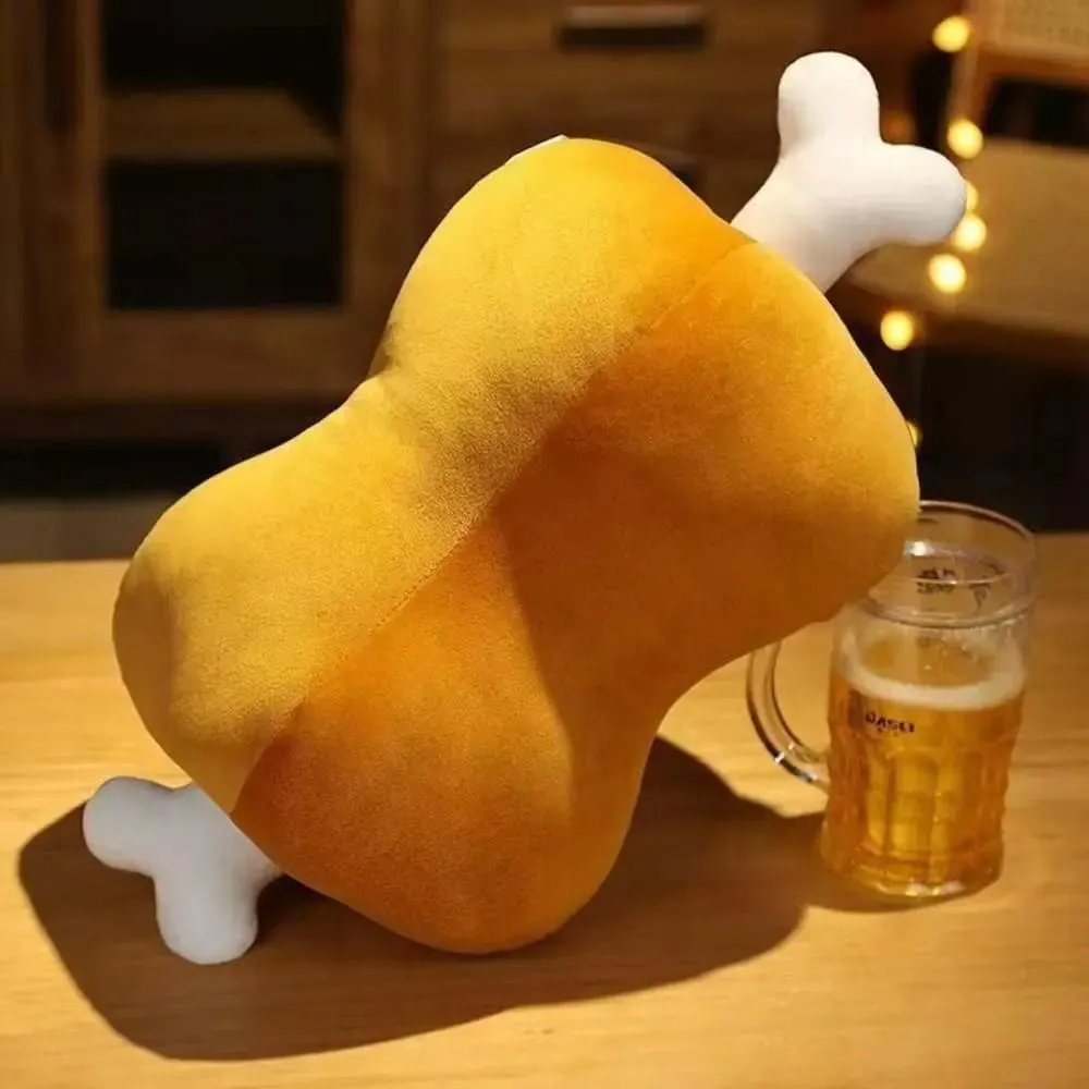 참신 42cm 시뮬레이션 고기 뼈 베개 만화 디자인 빨 베개 부드러운 저자 극성 동물 쿠션 홈 장식 — image 2