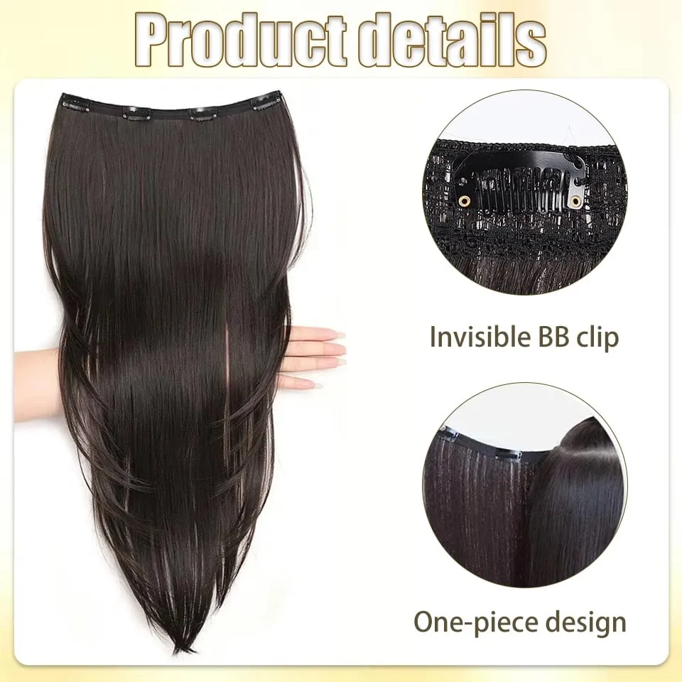 Synthetic High-layer Inward Curl Wig Extensions One-Piece Ultra-thin Invisible Hair Extension For Girl Party Halloween Christmas — image 5