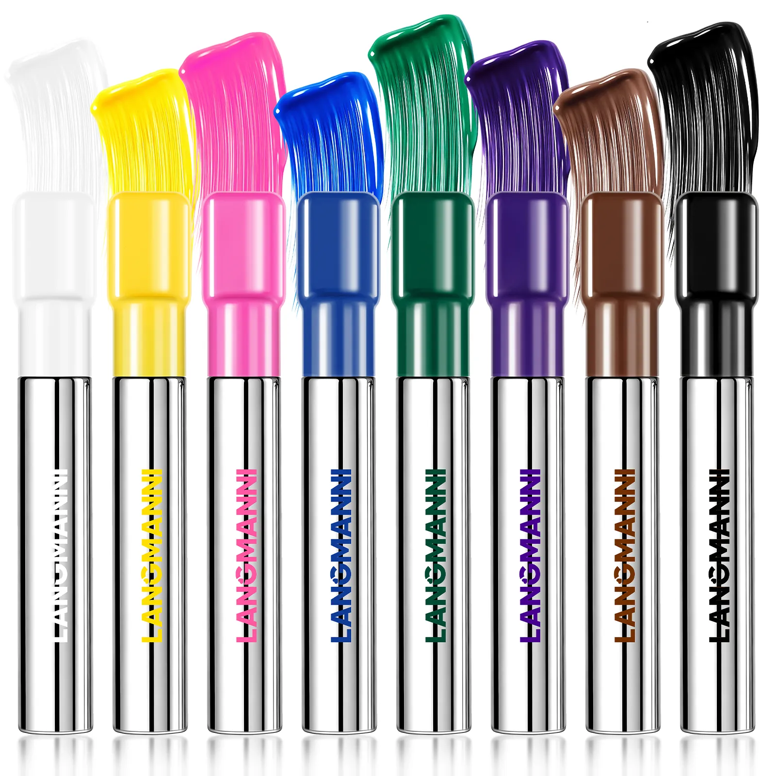Silk Fiber Matte Blue Mascara Berus Besar Berwarna-warni Memanjangkan Bulu Mata Kalis Air Tahan Air Cepat Kering GreenPink Curling Mascara Makeup — image 7