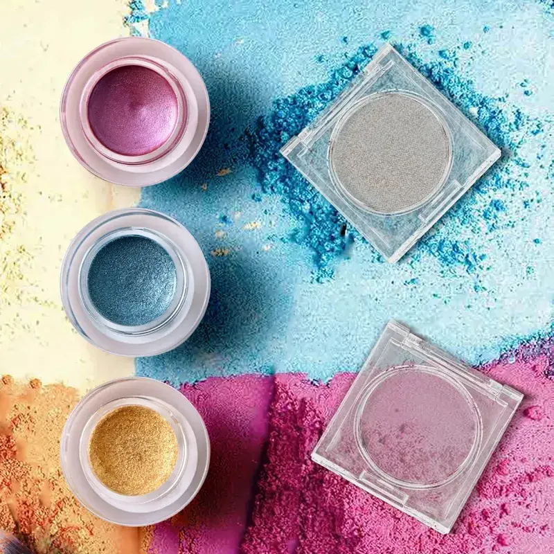 4ks přenosné kompaktní krabičky na tvářenky Malé prázdné obaly na make-up obaly Cestovní obaly Plnitelné oční stíny — image 2