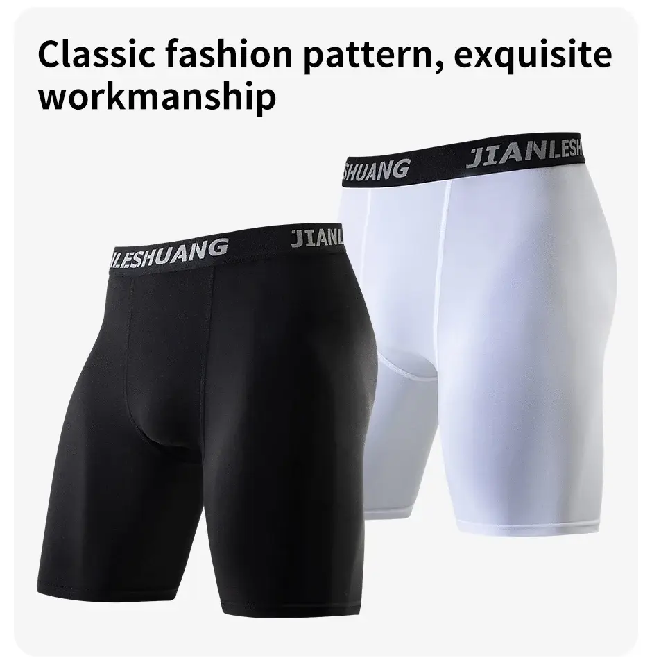 1/5 pçs masculino preto e branco clássico ciclismo roupa interior longa multi-tamanho correndo fitness shorts de treinamento abrangente adolescentes