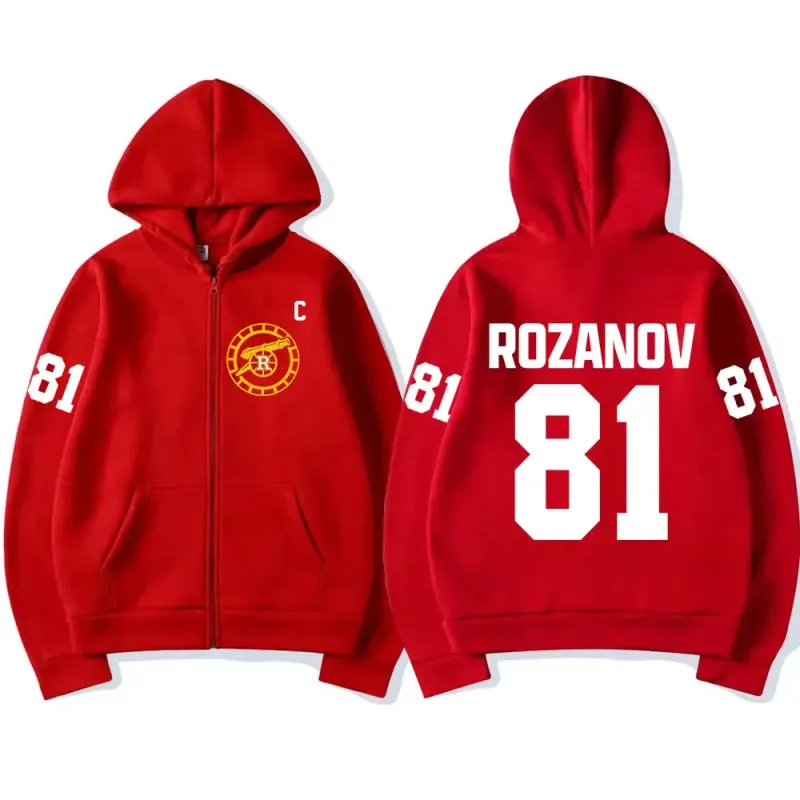 Heated Rivalry Ilya Rozanov 81 Boston Raiders Merch Zipper Hoodies Men's Women Clothing Fashion Zip Up Sweatshirts Jackets Coats — image 4