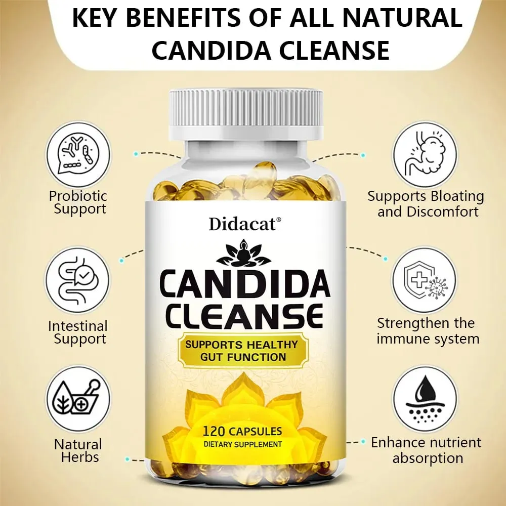 Candida Cleanse-innehåller naturliga örter och probiotika för att stödja en sund tarmfunktion och immunhälsa Lämplig för unisex — image 2