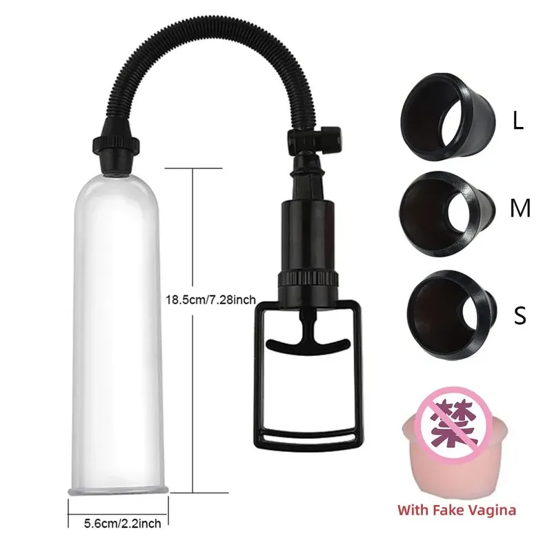 Penis Enlargement Manual Vacuum Pump Sex Toy Dick Stimulate Extender Masturbator Male Penis Vacuum Pump Big Cock Lasting Trainer