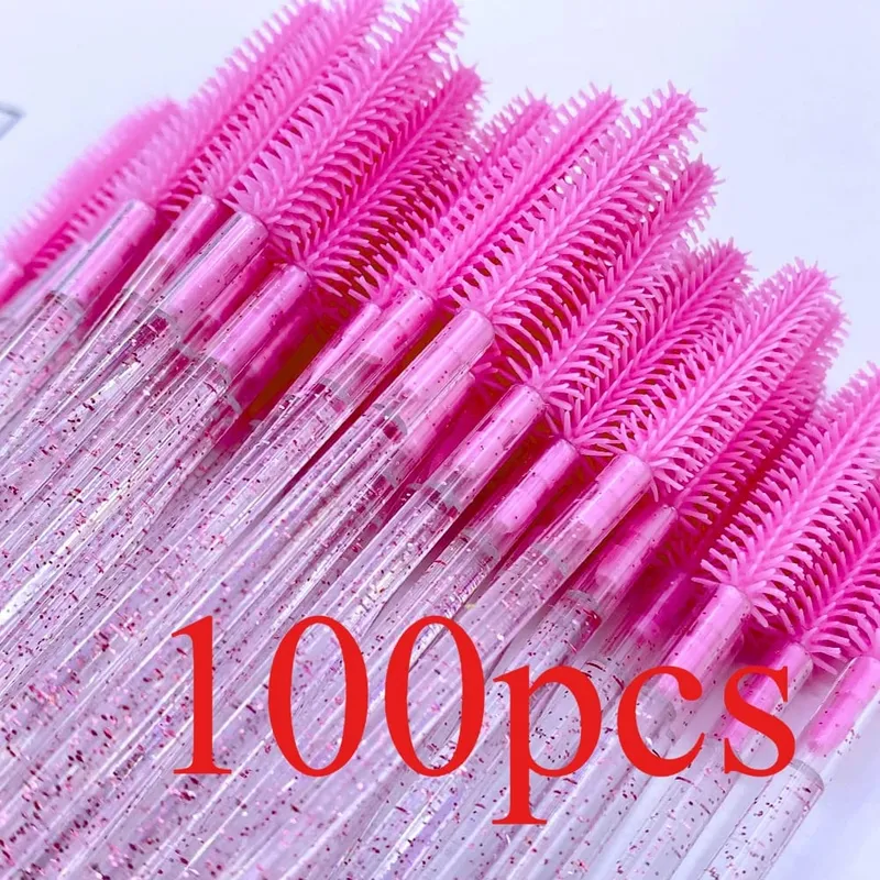 50/100 Pcs Silicone Crystal Mascara Wands Disposable Diamond Eyelash Brushes Comb Beauty Makeup Brush Tools for Women — image 12