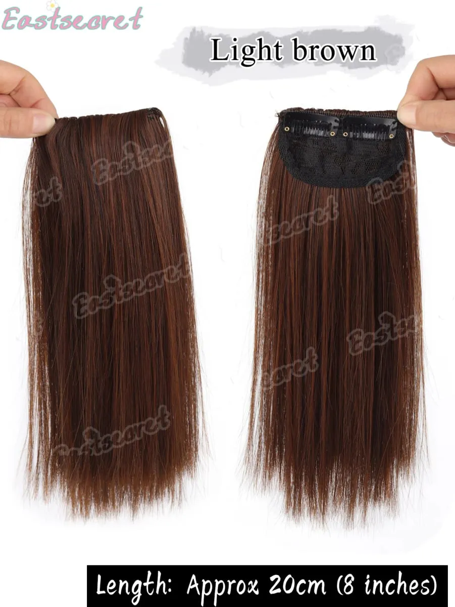 Hair Clip Natural Hair Extensions Clip In Synthetic wig Extensions 8/12Inch Hairpiece Replenish Hair Volume Clip In Natural Hair — image 9
