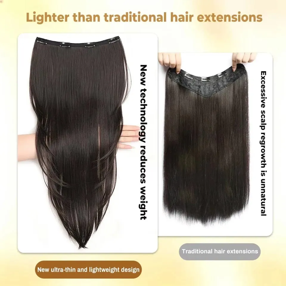 Synthetic High-layer Inward Curl Wig Extensions One-Piece Ultra-thin Invisible Hair Extension For Girl Party Halloween Christmas — image 3