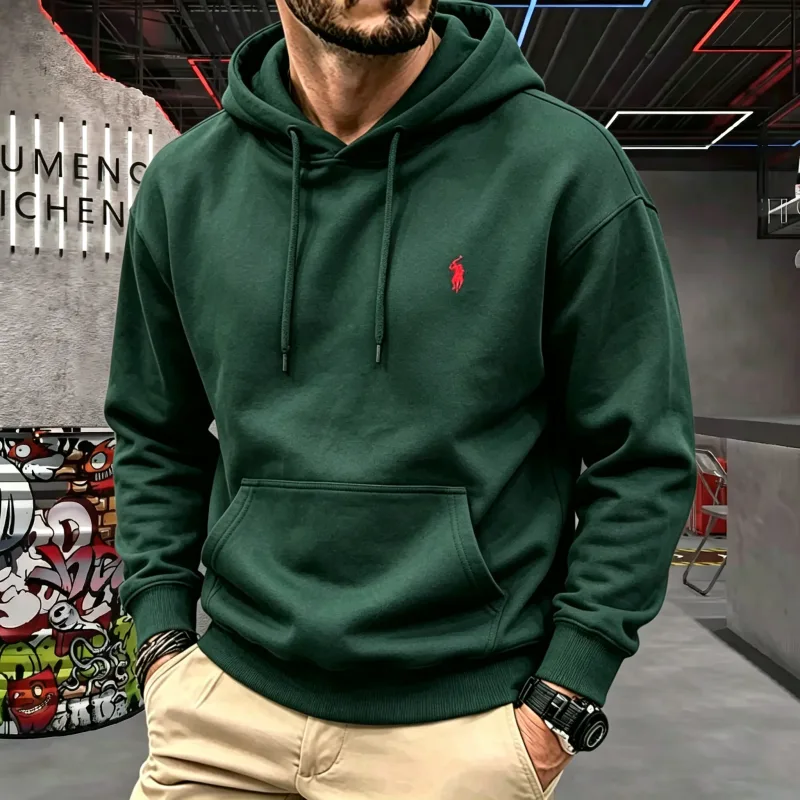 High-end men's hooded long-sleeved 2026 autumn-winter luxurious fashionable horse embroidery golf top casual hoodie men clothing — image 7