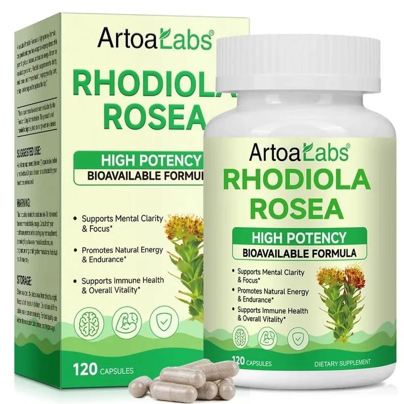 ArtoaLabs Rhodiola Rosea 500mg Capsules High Potency Supports Mental Clarity Focus Natural Energy Endurance 120 Vegan Capsules