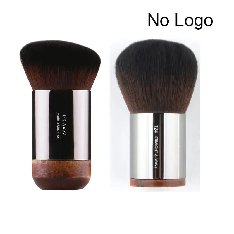 1 pieza #112 brocha de maquillaje de base plana en ángulo portátil cubierta de base de pulido de madera Natural brochas de maquillaje profesionales — image 7