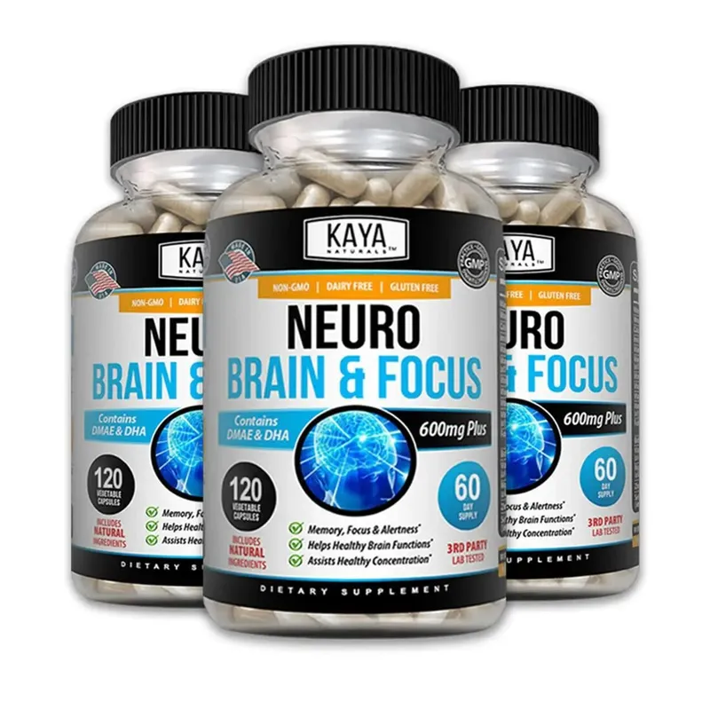 Cápsulas de reforço cerebral nootrópicas - Vitaminas, concentração de memória, clareza e desempenho cognitivo, suporte para alívio do estresse — image 10