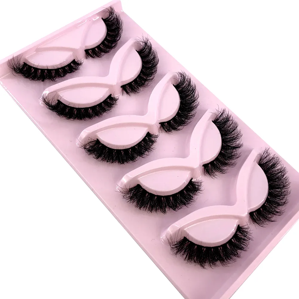 New Cat Eye Lashes 5/7/10 pairs 3D Faux Mink Eyelashes Winged Fluffy Fake Lashes Soft Natural long Full Strip Lash Make — image 6