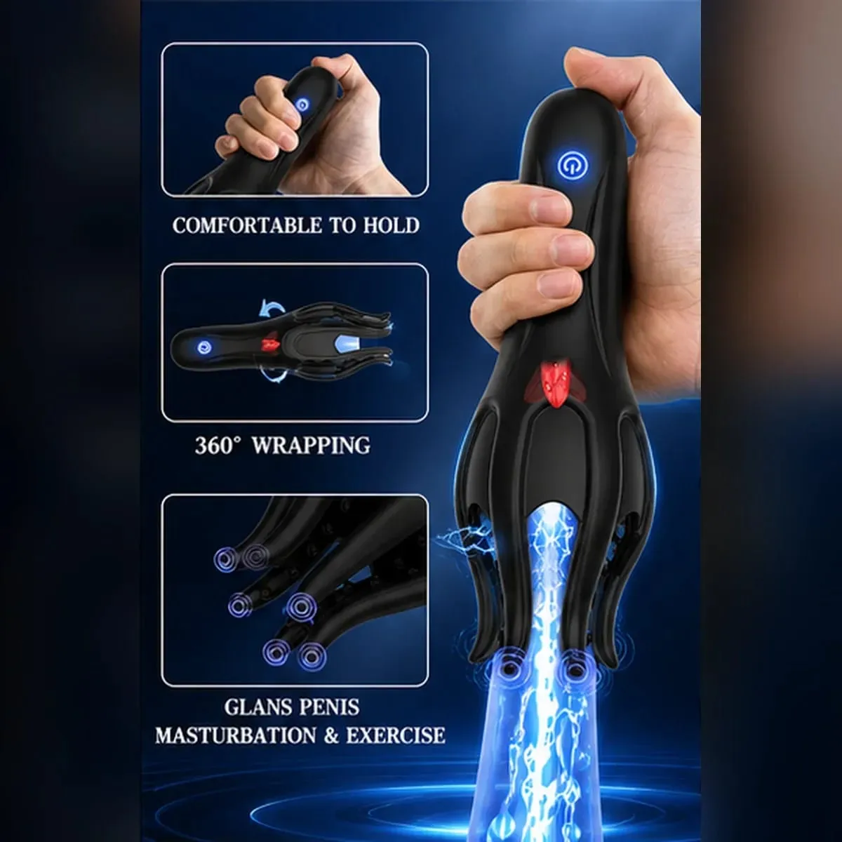 Glans Trainer Male Penis Massage Tongue Licking Stimulate Oral Vibrator Blowjob Delay Endurance Masturbator Sex Toys for Men 18+