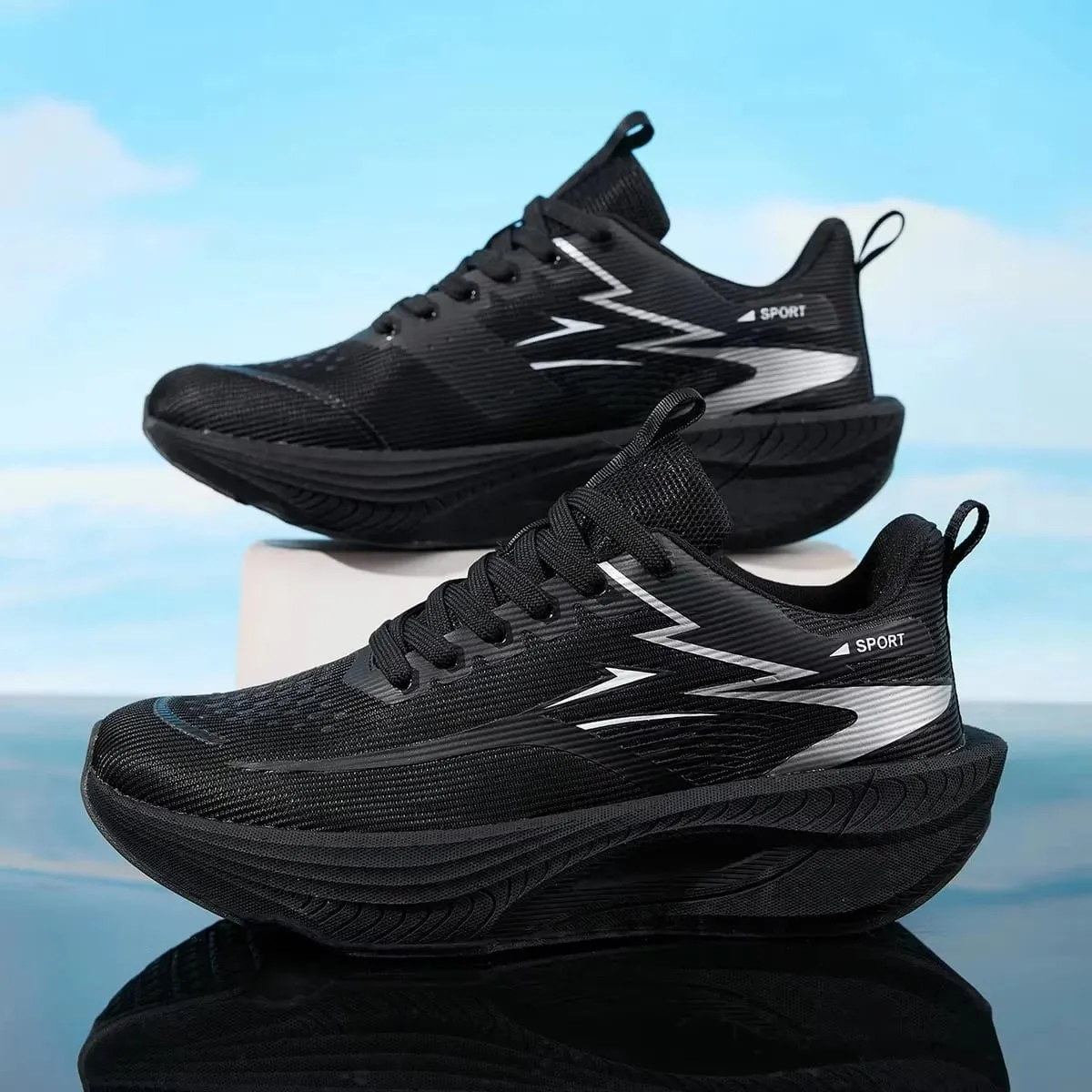 Men Marathon Sports Running Shoes Carbon Board Breathable Lightweight Women's Comfortable Autumn Christmas Athletic Sneakers — image 9