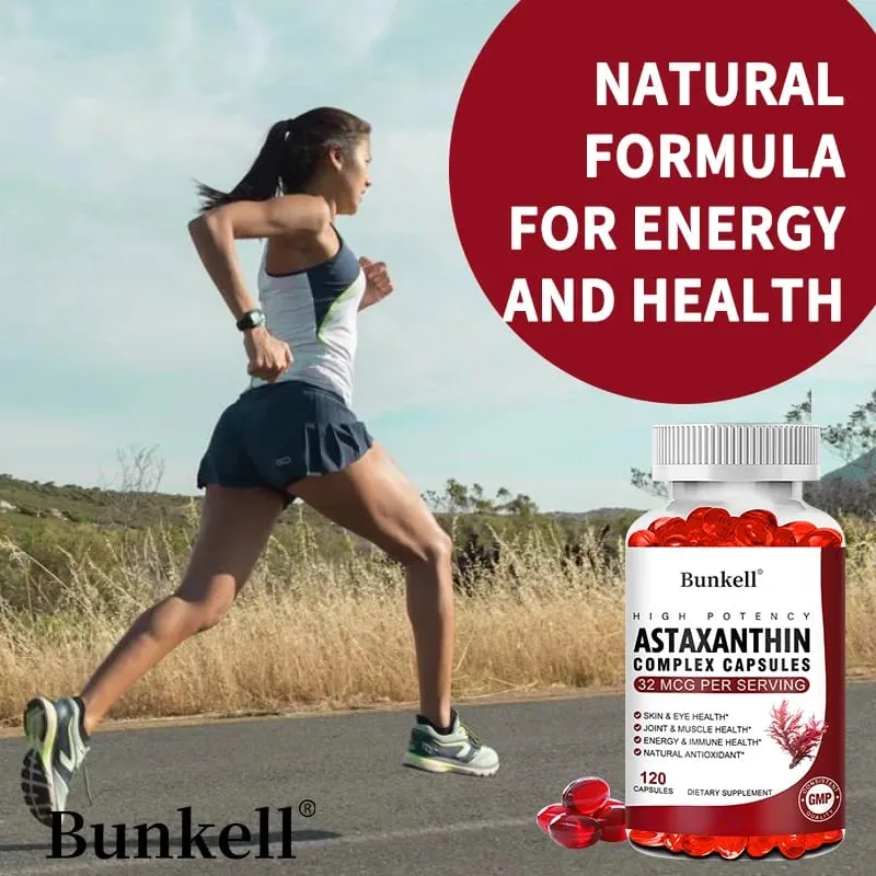 Bunkell Vegan Astaxanthin with Fish Oil & Antratic Krill Oil Antioxidant Supports Eye Skin Cellular Health Non-GMO Capsules — image 3