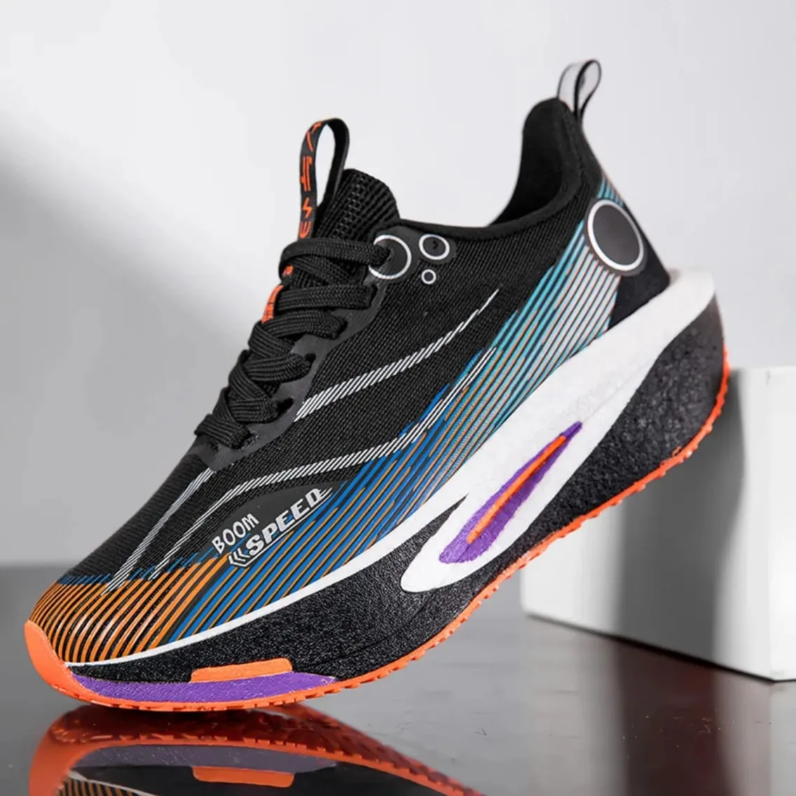 Men Marathon Running Shoes Carbon Plate Sports Sneakers Breathable Lightweight Mesh Comfortable Nonslip Athletic Shoes Unisex — image 2