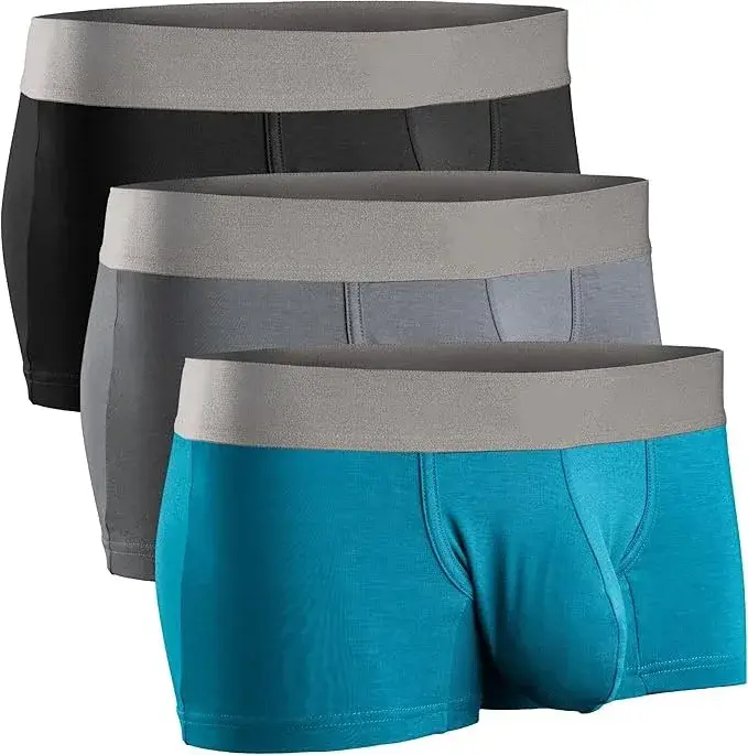 พรีเมี่ยมผู้ชาย Modal Boxer กางเกงกระเป๋าใหญ่ชุดชั้นในขนาดใหญ่พิเศษ Bulge Enhancing Breathable Cooling น้ำหนักเบา Mens Boxers Pantie — image 3