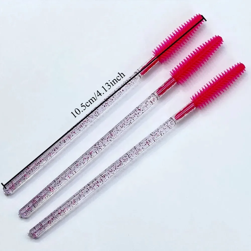 50/100 Pcs Silicone Crystal Mascara Wands Disposable Diamond Eyelash Brushes Comb Beauty Makeup Brush Tools for Women — image 3