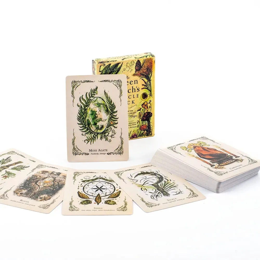 the Green Witch's 50Pcs Oracle Deck Set - Tabletop Cards for Group Party Games Precognition & Divination 10.3x7.3cm