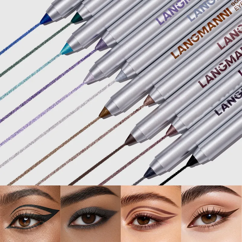 Vandtæt og svedtæt perleskimende skinnende Eyeliner Gel Blyant Langtidsholdbar Glat Let at farver Kvinder Øjenmakeup — image 6