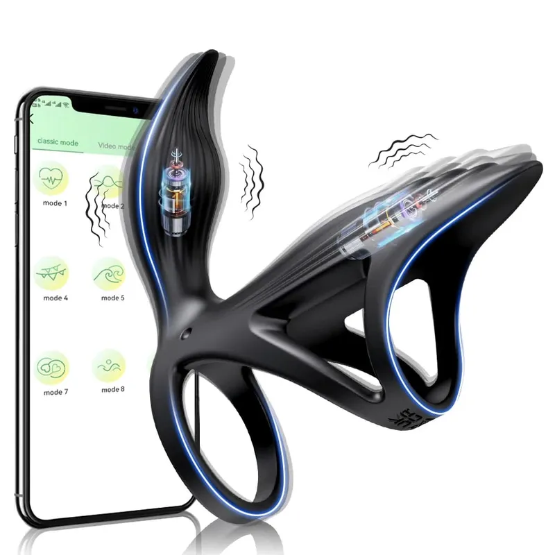 Remote Control Penis Ring Vibrator Sex Toy for Men Delay Time Prostate Massager 360° Rotation Twisting Vibrating Cock Rings 18+ — image 8