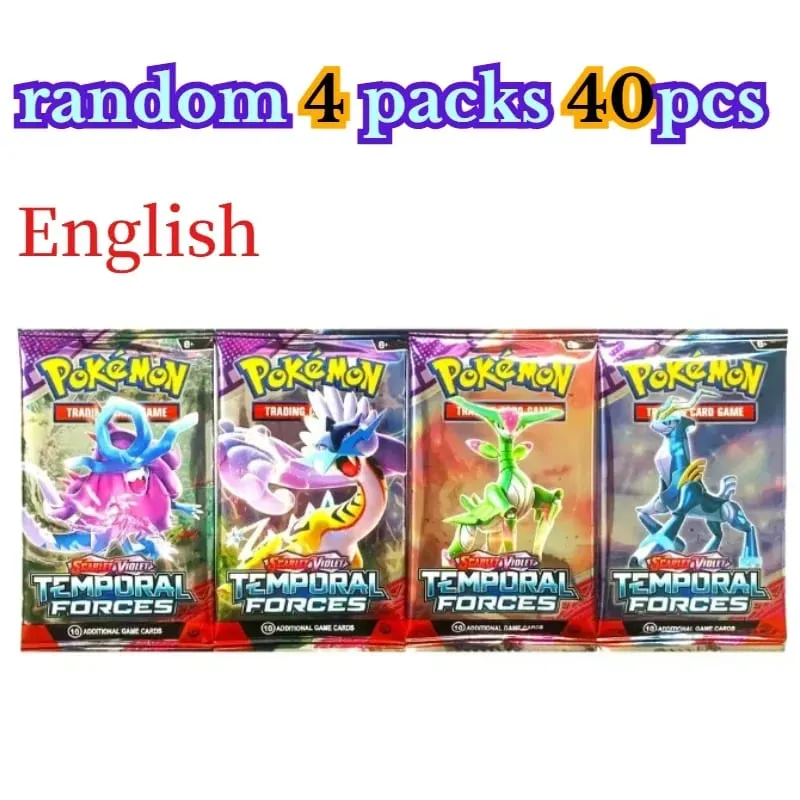 zábava 40 kusů Pokemon Card Pack 4 sady Sun Moon Violet 151 Angličtina Sběratelské karty Sběratelské hračky Halloween Dárek Fantasy Sci-Fi — image 33