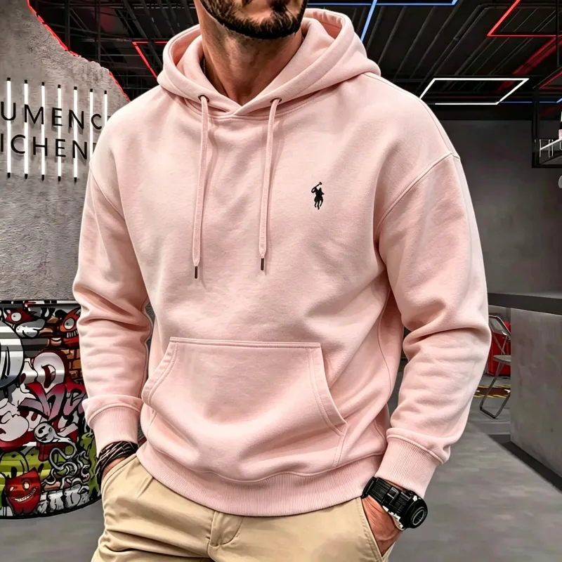 High-end men's hooded long-sleeved 2026 autumn-winter luxurious fashionable horse embroidery golf top casual hoodie men clothing — image 9