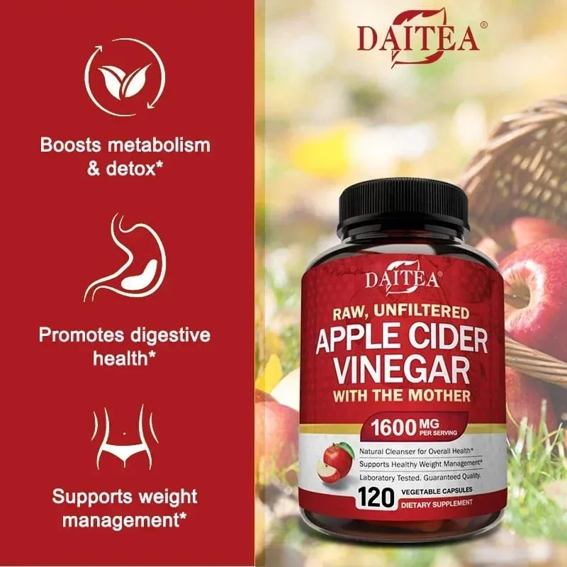 Jablečný ocet 1600 mg s matkou pro zdravé zažívání Hubnutí a energii — image 4
