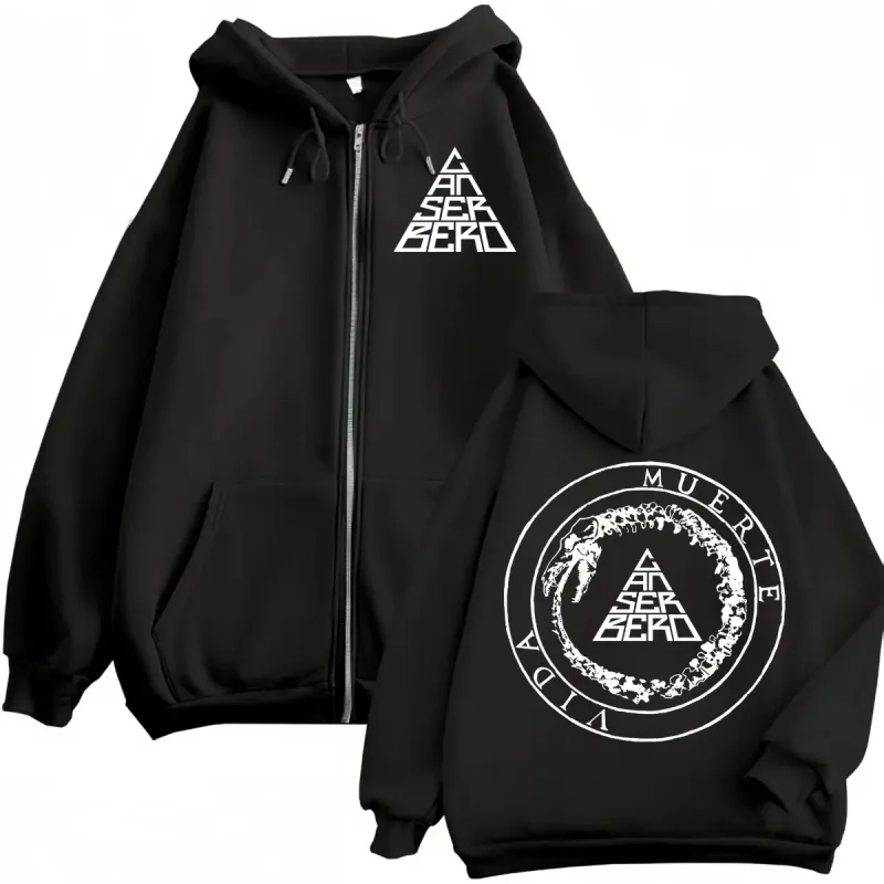 Canserbero Allt vi behöver är kärlek Muerte Vida Merch Zipper Hoodie Herrmode Hip Hop Zip Up Sweatshirts Casual Fleece Pullovers